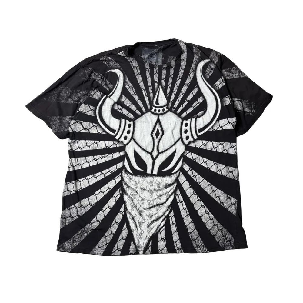 Y2K Warrior Tee Shirt ‎ Skull Cyber Goth Grunge XXL Mens